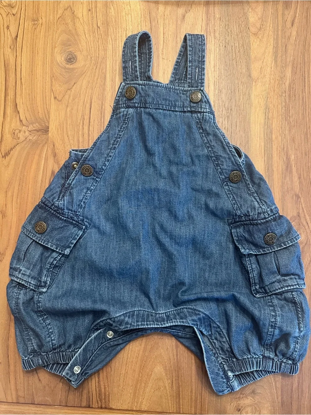 GAP Blue Denim Baby Overalls Romper